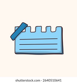 simple paper in blue with line and tape vector for planner, bullet journal, schedule and more
