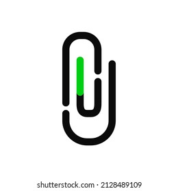 Simple paper clip icon. Attachment symbol. Pixel perfect, editable stroke icon