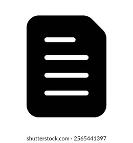 A simple paper document vector representing text or file storage