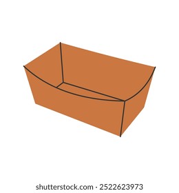 Simple paper food containers vector, paper takeaway food packaging flat vector illustration isolated on a white background