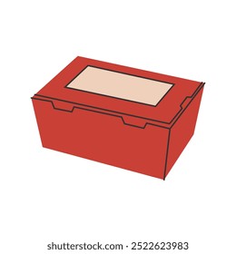 Simple paper food containers vector, paper takeaway food packaging flat vector illustration isolated on a white background