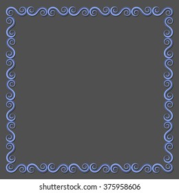 Simple paper frame with swirls for design. Vector eps10