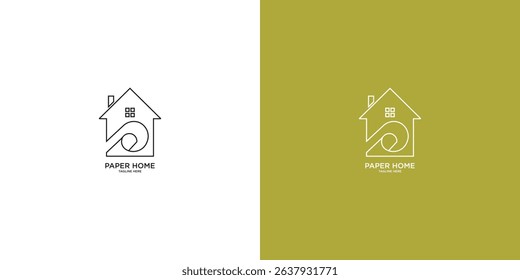 Simple paper home logo design with modern concept