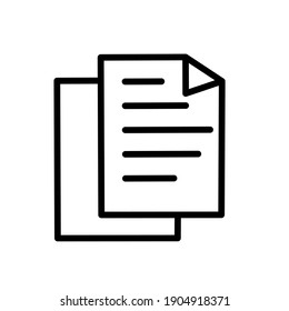 Simple paper icon with lines depicting writing on a white background
