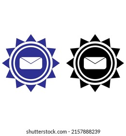 simple paper mail round design icon logo