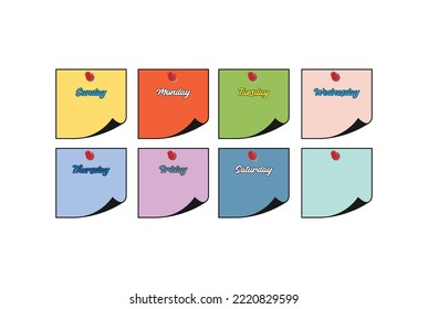 Simple Paper Pins Day Note for To Do List