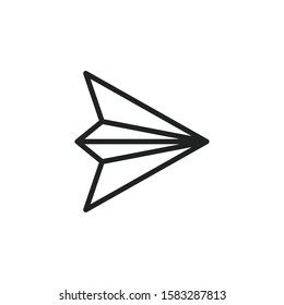 Simple paper plane line icon. Stroke pictogram. Vector illustration isolated on a white background. Premium quality symbol. Vector sign for mobile app and web sites.