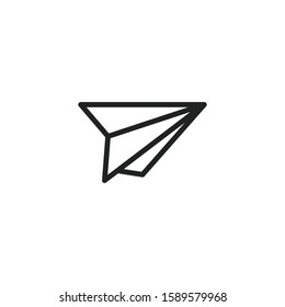 Simple paper plane line icon. Stroke pictogram. Vector illustration isolated on a white background. Premium quality symbol. Vector sign for mobile app and web sites.