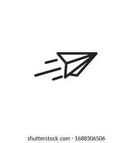 Simple paper plane line icon. Stroke pictogram. Vector illustration isolated on a white background. Premium quality symbol. Vector sign for mobile app and web sites.