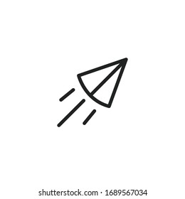 Simple paper plane line icon. Stroke pictogram. Vector illustration isolated on a white background. Premium quality symbol. Vector sign for mobile app and web sites.