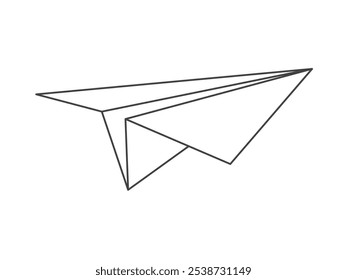 Simple paper plane. Vector illustration isolated on white background