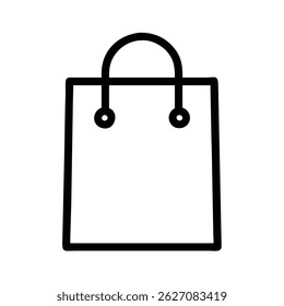Simple paper shopping bag icon