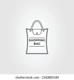 simple paper shopping bag logo vector illustration design