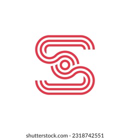 simple parallel lines letter S modern logo