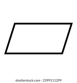 Simple parallelogram shape icon. Vector.
