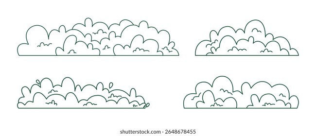 Simple Park Bush And Green Illustration