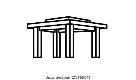 Simple park gazebo pergola