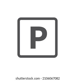 A simple parking mark icon. Parking sign.