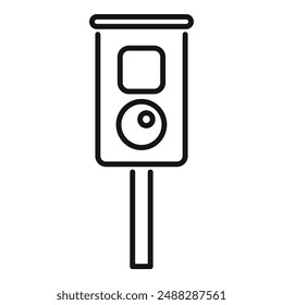 Simple parking sensor showing free parking space icon on a pole