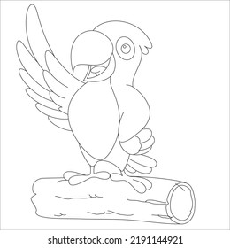 A simple parrot line Art design 