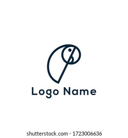 Logo simple de loros, logo simple y fresco de un pájaro