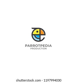 Simple Parrot Logo Design in Circular style