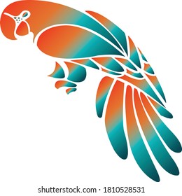 simple parrot logo with gradient color and white background