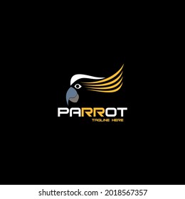 simple parrot logo, symbol template design drawing