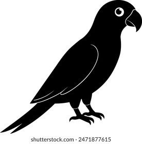 Simple parrot silhouette vector illustration.