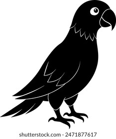 Simple parrot silhouette vector illustration.
