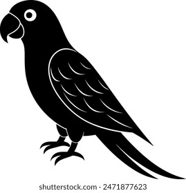 Simple parrot silhouette vector illustration.