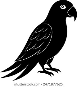 Simple parrot silhouette vector illustration.