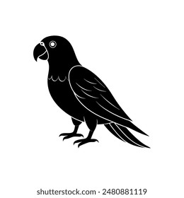           Einfache Papagei Silhouette Vektorillustration.
