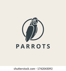 Logo de loros simples con estilo vintage
