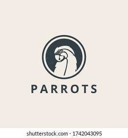 Simple parrots logo with vintage style
