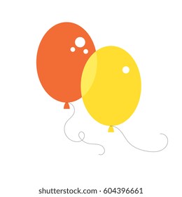 Simple Party Balloon Icons Isolated On White Background