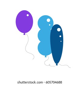 Simple Party Balloon Icons Isolated On White Background
