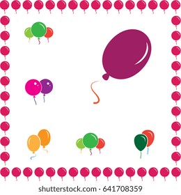 Simple Party Balloon Icons Isolated On White Background
