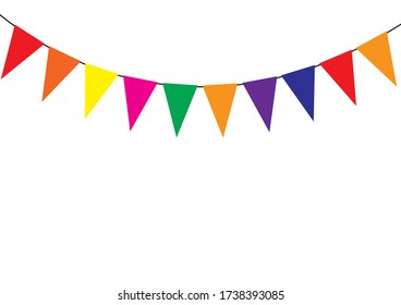 Simple party celebration bunting flags