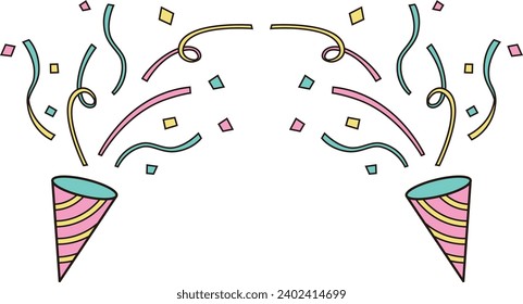 Simple party cracker illustration left and right
