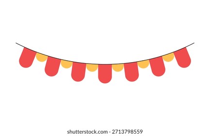 Elemento de diseño plano de guirnalda de fiesta simple