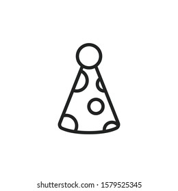 Simple party hat line icon. Stroke pictogram. Vector illustration isolated on a white background. Premium quality symbol. Vector sign for mobile app and web sites.