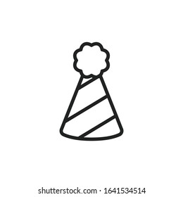 Simple party hat line icon. Stroke pictogram. Vector illustration isolated on a white background. Premium quality symbol. Vector sign for mobile app and web sites.