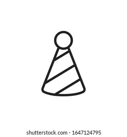 Simple party hat line icon. Stroke pictogram. Vector illustration isolated on a white background. Premium quality symbol. Vector sign for mobile app and web sites.