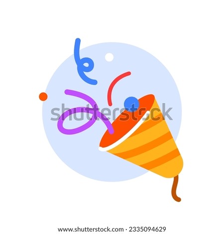 Simple party popper, successful, congratulation concept illustration flat design vector eps10. modern graphic element for landing page, empty state ui, infographic, icon