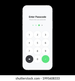 Simple Passcode Interface. Clean and Bright Template. Enter your Password. Vector illustration