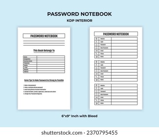 Simple Password Note Book KDP Interior