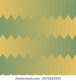  simple past green colour thik to thin horizontal zig zac line pattern on orange background.