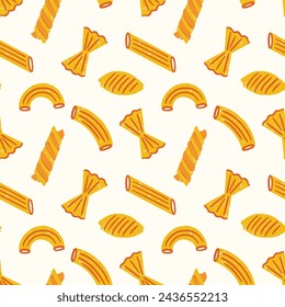 Simple pasta pattern. Print for greeting card, wrapping paper, textile, wallpaper and invitation background.