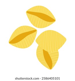 Simple Pasta Shapes Collection. Flat Illustration